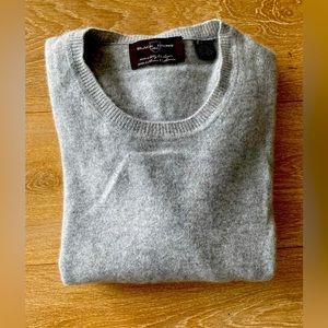 Black Brown 1826 Men's Grey Cashmere Crewneck Sweater - XL
